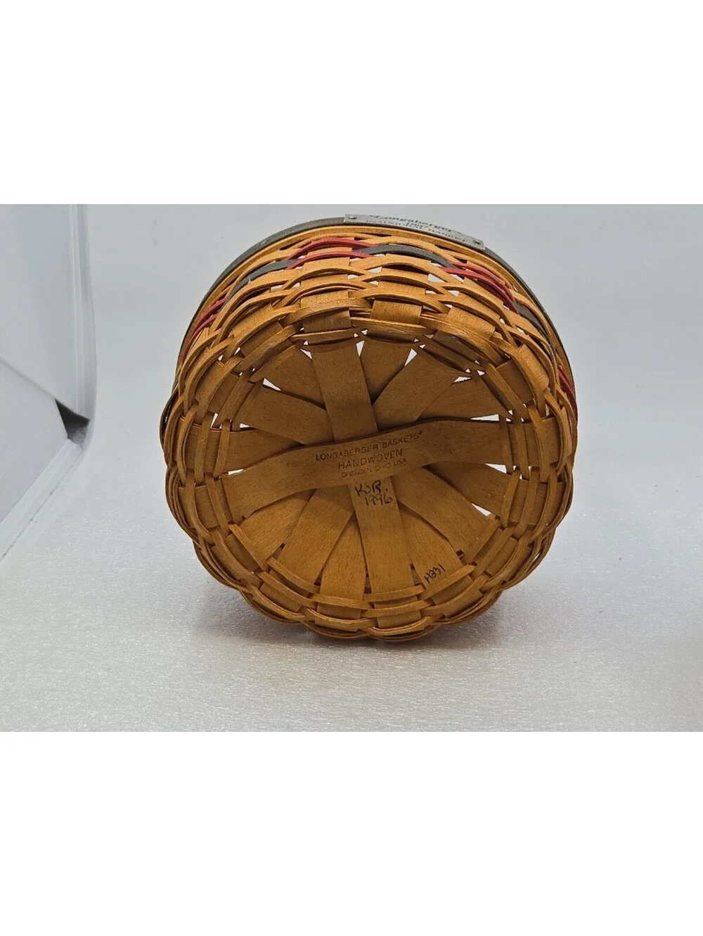 Longaberger 1997 Inaugural Basket Patriotic + Protector, Old Glory Flag Liner